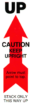 caution - keep upright label, arrow-up labels, Houston, Tx, Sugar Land, Tx