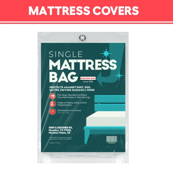 Premium mattress covers from Anchor Box, including waterproof mattress covers, moving mattress covers, and the best mattress covers for homes and relocation, available in Houston, Texas, and nearby areas.